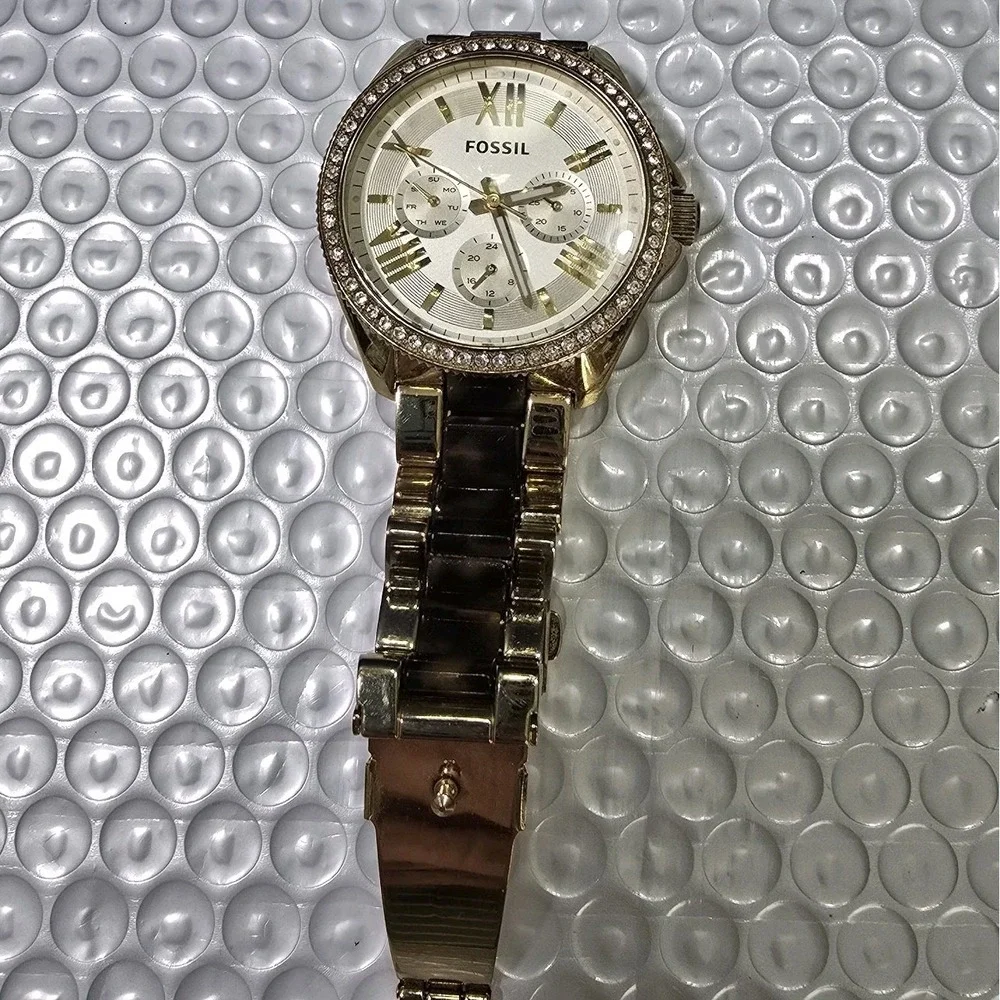 Fossil Women's Vintage Tortoise Acrylic Gold-Toned Watch UNTESTED Parts Only